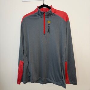 NHL Blackhawks Gray and Red Men's sweatShirt, quarter zip , L